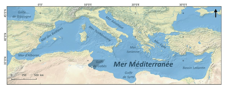 Carte de la Mer Méditerranée